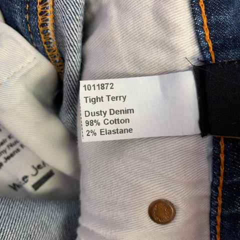 NUDIE JEANS Size 32 Tight Terry Blue Washed Cotton Blend Jeans