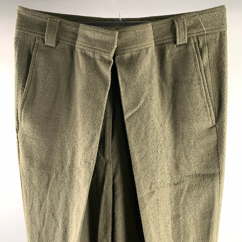 HAIDER ACKERMANN Size 32 Green Olive Viscose Blend Distressed Casual Pants