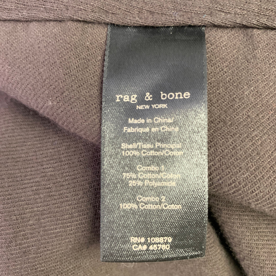 RAG & BONE Size XL Brown Twill Cotton Spread Collar Long Sleeve Shirt
