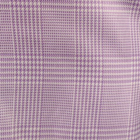 TOM FORD Size M White Purple Glenplaid Cotton Spread Collar Long Sleeve Shirt