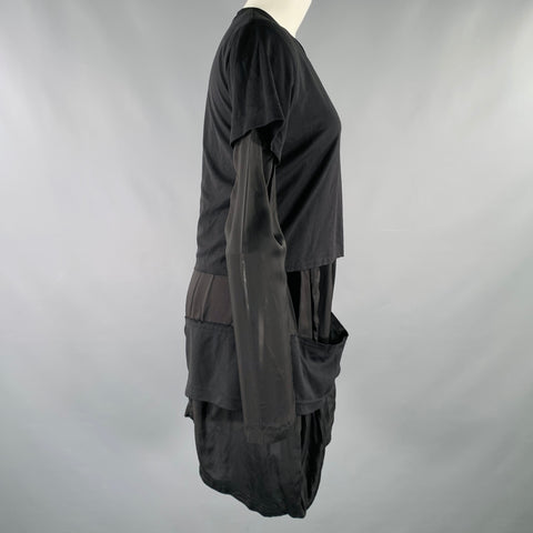 COMME des GARCONS Size S Black Polyester Layered Dress