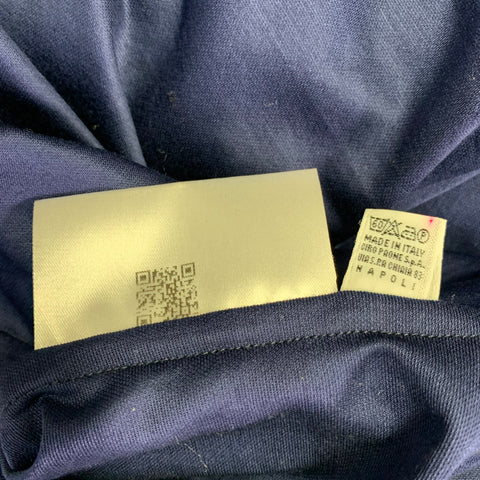 KITON Size XL Blue Cotton Half Placket Polo