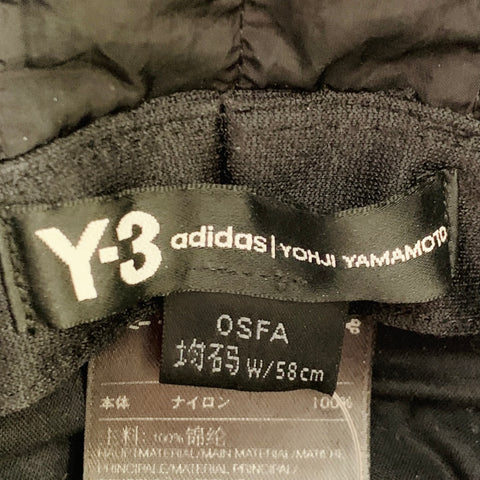 Y-3 Size One Size Black Quilted Polyamide Hat