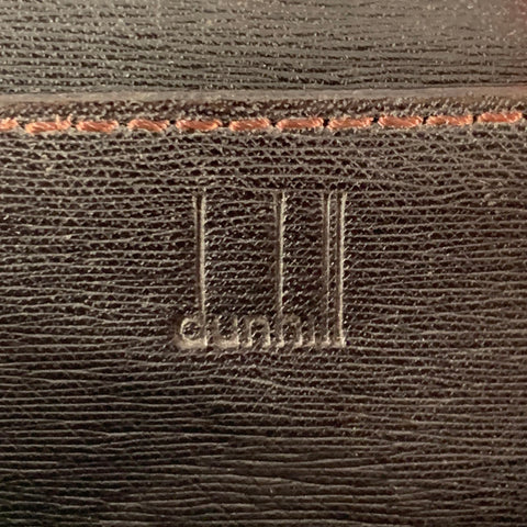DUNHILL Brown Silver Textured Leather Wallet