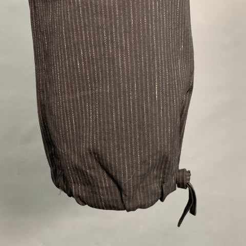 VISVIM Size M Black Brown Pinstripe Wool Linen Button Fly Casual Pants