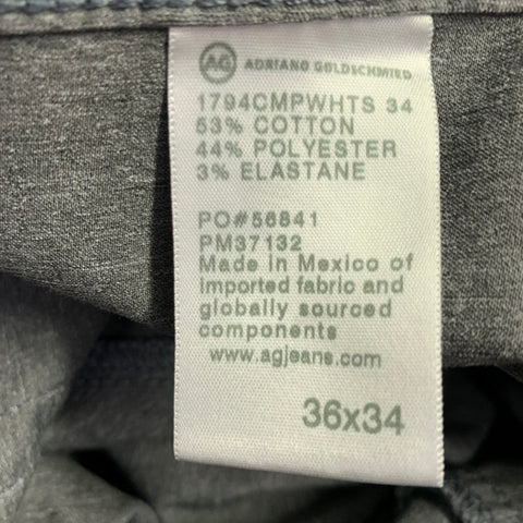ADRIANO GOLDSCHMIED Size 36 Everett Light Grey Cotton Blend Casual Pants