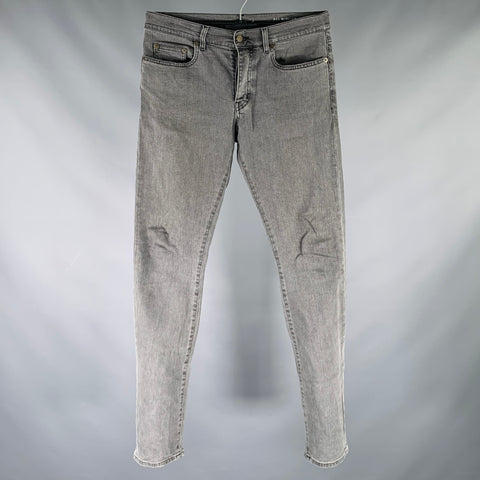 SAINT LAURENT 2015 Jean en coton mélangé gris taille 30 à braguette boutonnée
