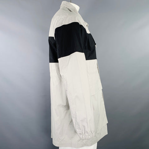 Blouson coupe-vent JOHN ELLIOTT Saison neuf taille L coton rayé gris noir