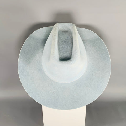 TERESSA FOGLIA Blue Felt Fedora Hat