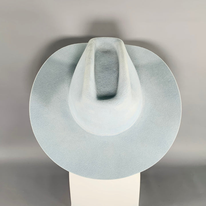 TERESSA FOGLIA Blue Felt Fedora Hat