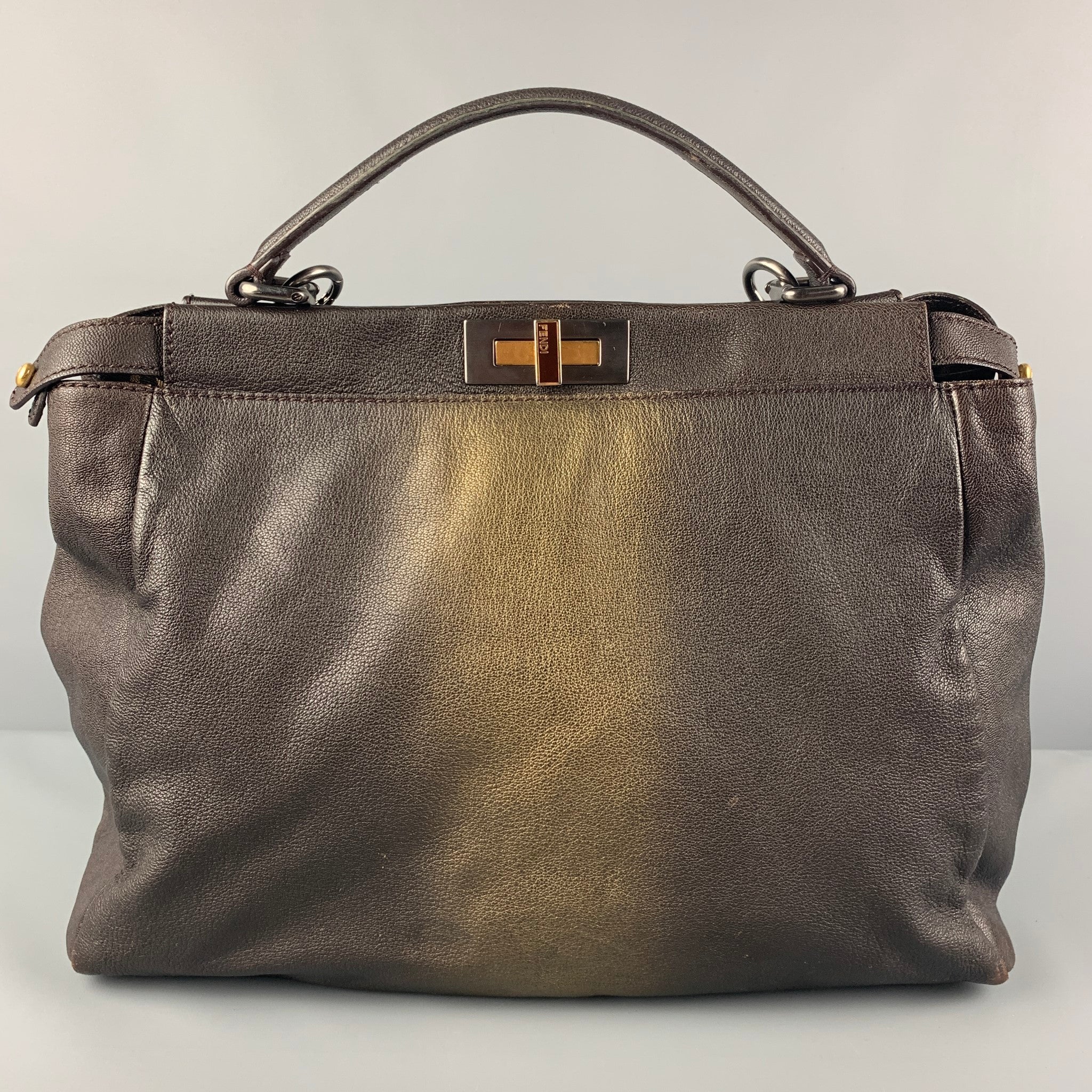 FENDIバッグ FENDI Zucca pattern nylon x leather handbag mini bag black Vintage