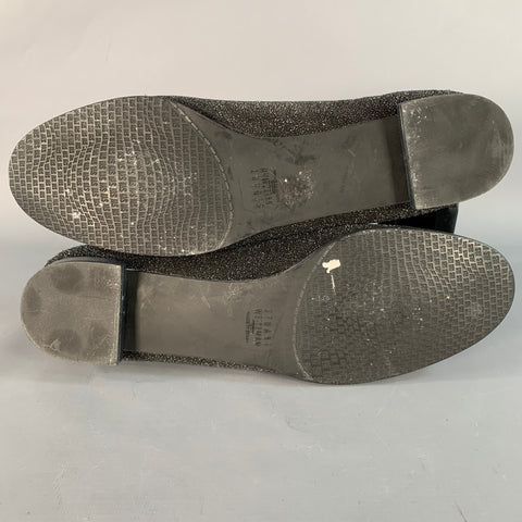 STUART WEITZMAN Size 11 Black Velvet Textured Slip On Loafers Flats