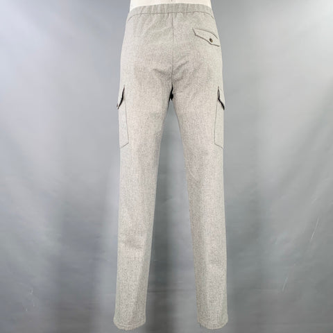 BOGLIOLI Size 34 Grey Heather Virgin Wool Cargo Casual Pants