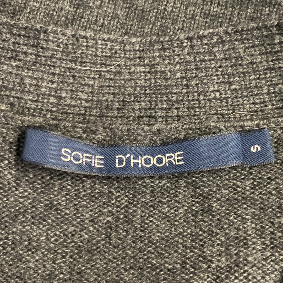 SOFIE D'HOORE Size S Grey Charcoal Knit Wool Cashmere Oversized V-Neck Cardigan