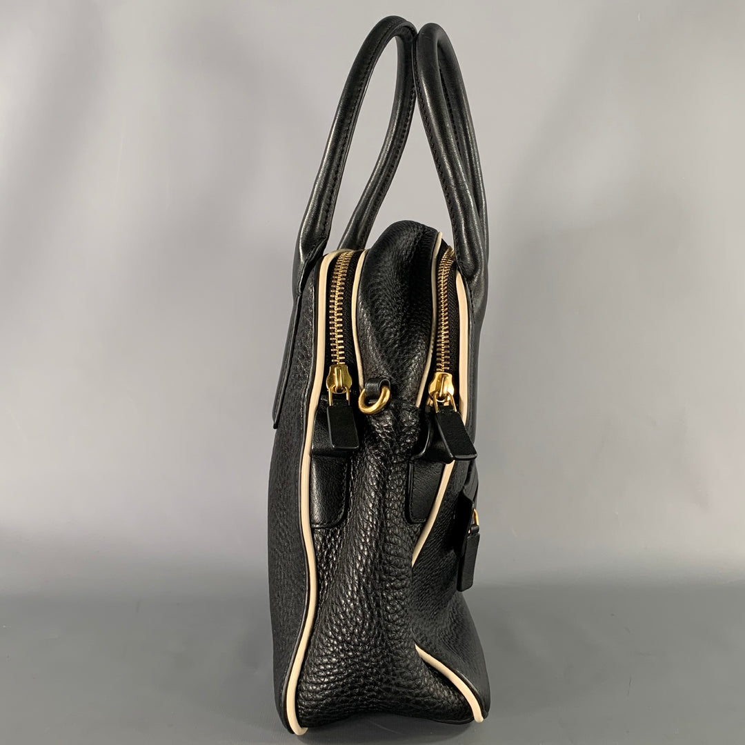 MARC JACOBS Size Black White Pebble Grain Leather Bags