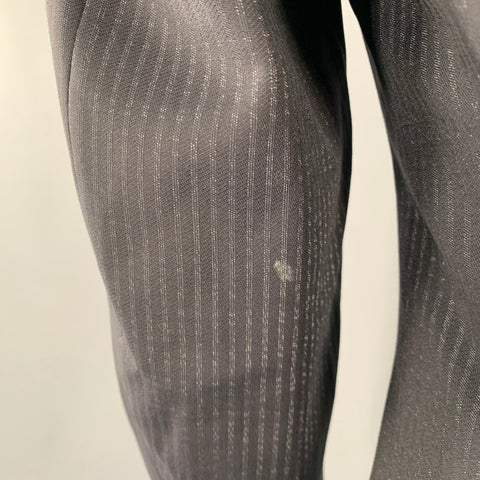 DOLCE & GABBANA Size 36 Navy Stripe Virgin Wool Sport Coat