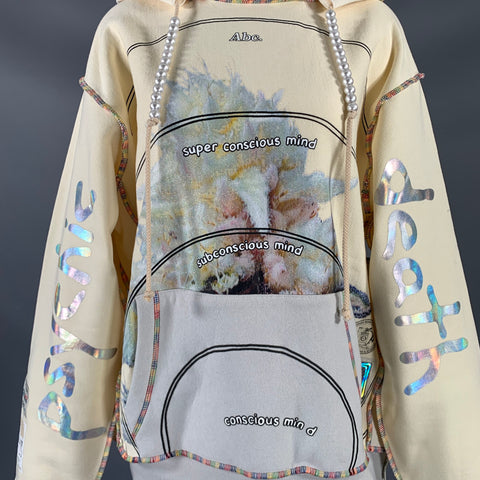 ADVISORY BOARD CRYSTALS Size M FW23 Cream Multi Color Cotton Blend Casual Top