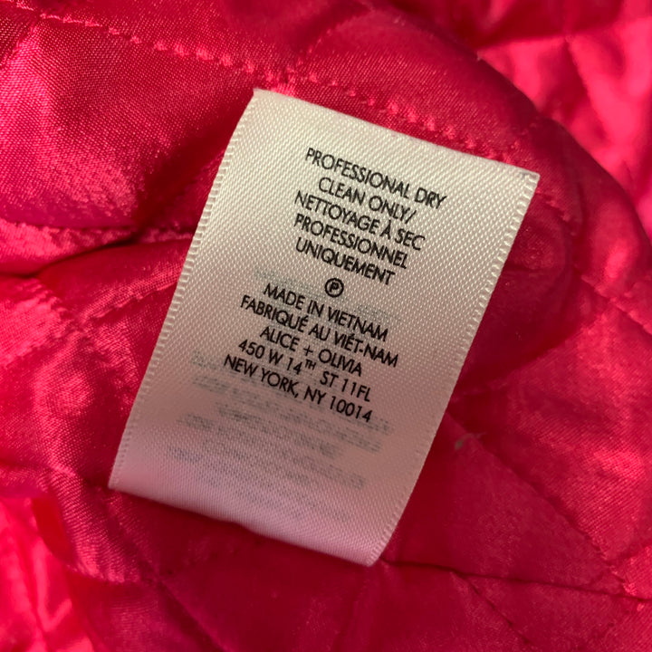 ALICE + OLIVIA Size M Pink Polyester Textured Faux Fur Jacket