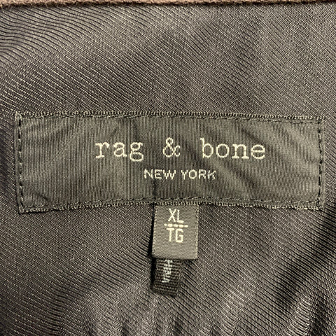 RAG & BONE Size XL Brown Twill Cotton Spread Collar Long Sleeve Shirt