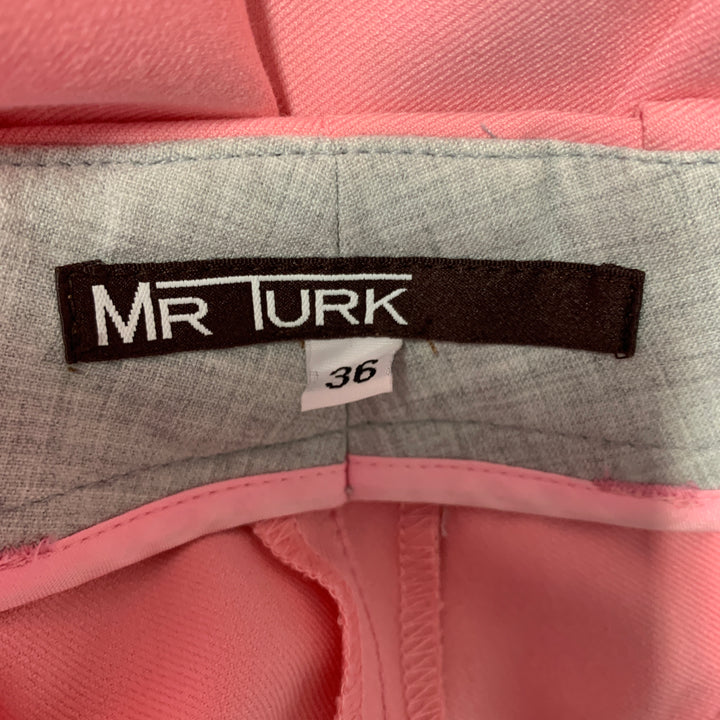MR TURK Size 46 Pink Polyester Blend Notch Lapel Suit