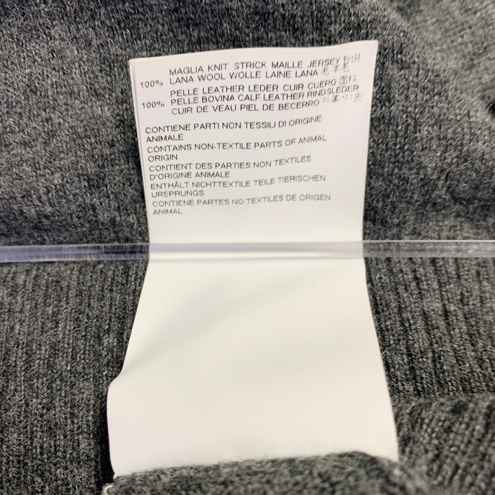 MAISON MARGIELA Size M Grey Brown Wool Suede Elbow Patches Sweater