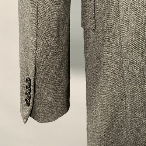 PS by PAUL SMITH Gents Overcoat Size XXL Grey Black Nailhead Wool Contrast Collar Coat