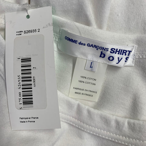 COMME des GARCONS SHIRT Size L White Cotton Oversized T-shirt