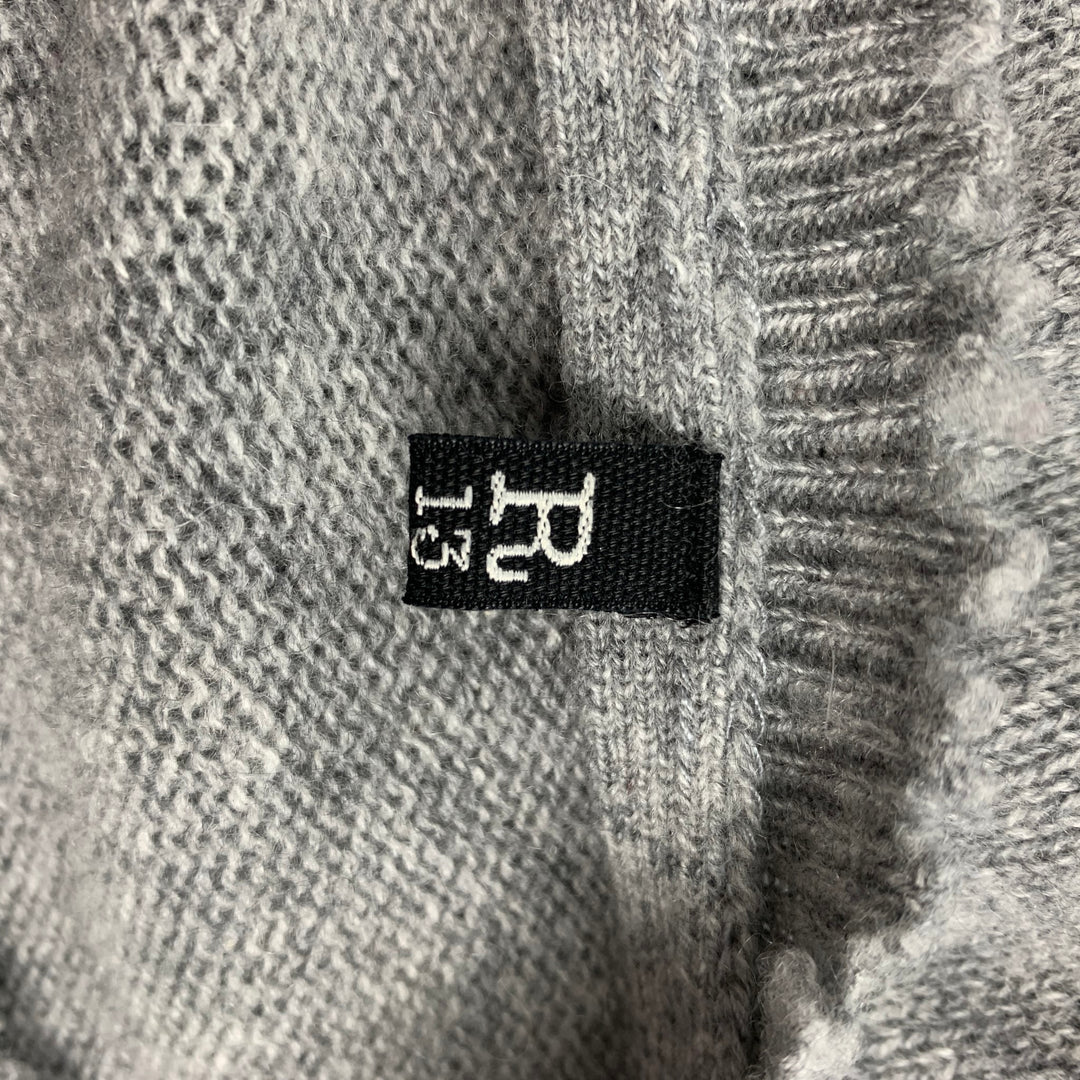 R13 Size S Grey Heather Distressed Cashmere Sweater