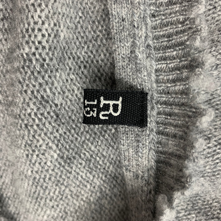 R13 Size S Grey Heather Distressed Cashmere Sweater