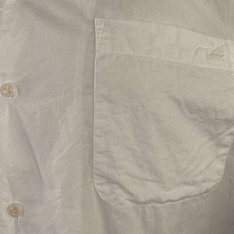 MERZ B. SCHWANEN Chemise à Manches Courtes Oversize en Coton Bio Blanc, Taille XL, Une Poche