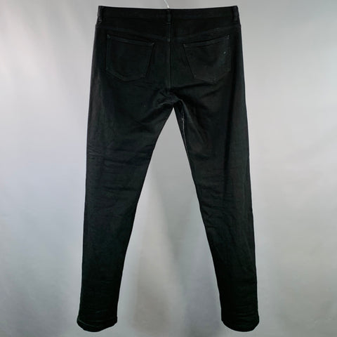 A.P.C. Size 36 Black Twill Cotton Blend Tapered Five Pockets Jeans
