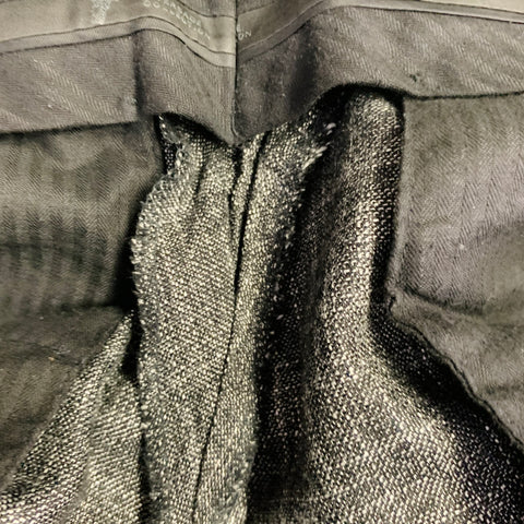 VERSACE COLLECTION Size 46 Black White Woven Bamboo Single Breasted Suit