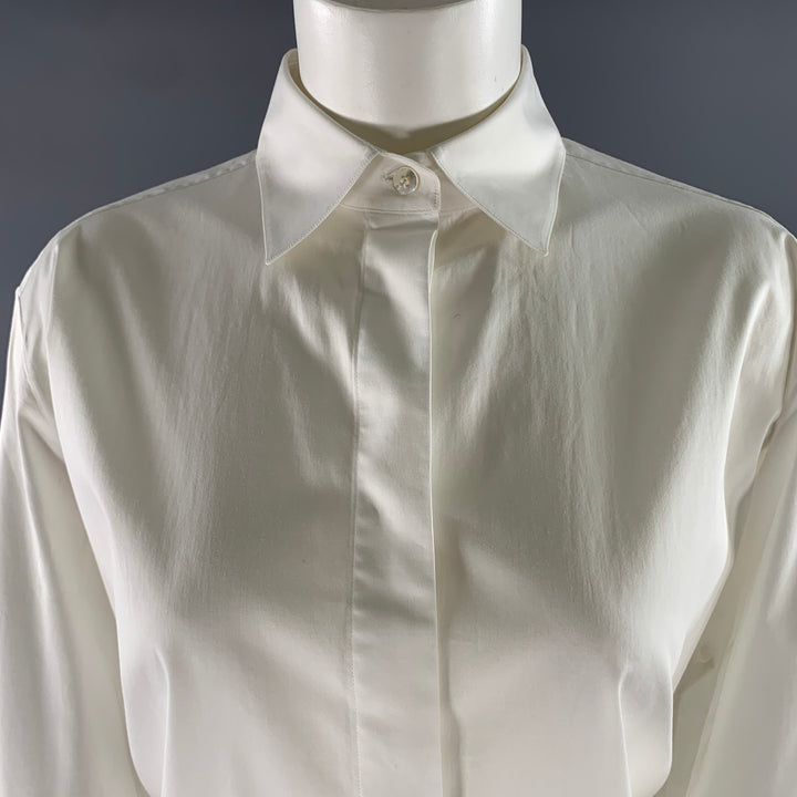 THE ROW Size S White Cotton Blend Shirt