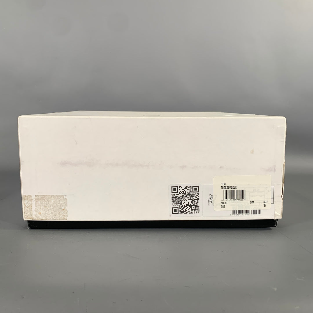 RED VALENTINO Size 7 Orange Pink Ruffled Strappy Sandals