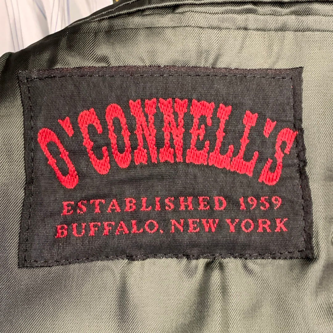 O'CONNELL'S Size 42 Long Brown Red Plaid Wool Notch Lapel Sport Coat