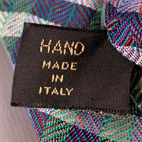 FENDI Navy Light Green Diagonal Stripe Tie