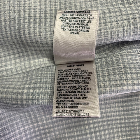 BOTTEGA VENETA Size L Grey White Plaid Cotton Button Up Long Sleeve Shirt