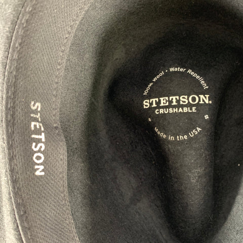 STETSON Size L Black Textured Wool Hats