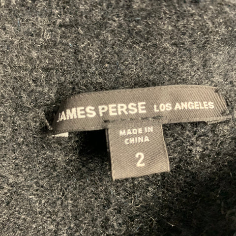JAMES PERSE Size M Grey Charcoal Merino Wool Blend Knit Jacket Blazer