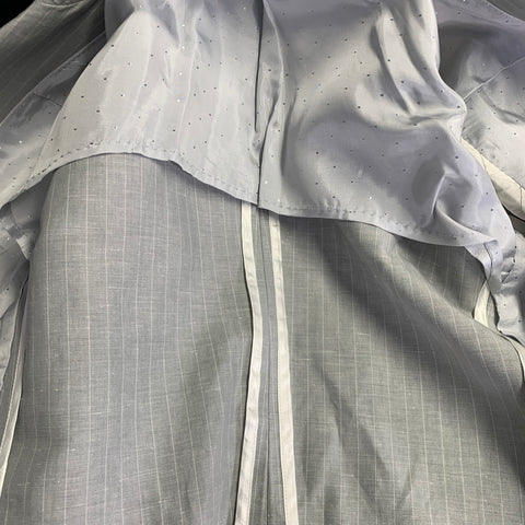 DOLCE & GABBANA Size 46 Light Gray Stripe Linen Cotton Notch Lapel Suit