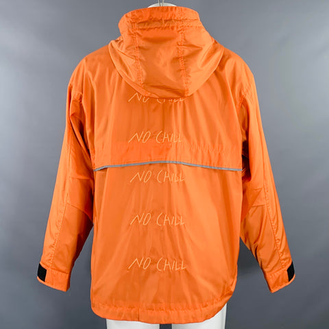 C2H4 Size S No Chill Orange Black Mixed Fabrics Polyester Windbreaker Jacket
