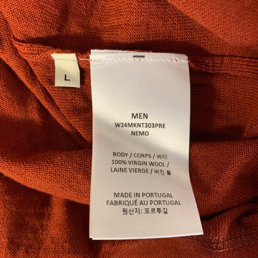 OFFICINE GENERALE Size L Orange Wool Pullover