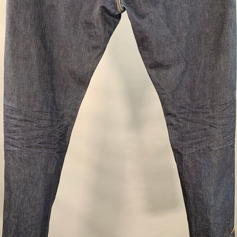 RRL by RALPH LAUREN Size 36 Indigo Cotton Selvedge Twill Straight Embroidered Birds Jeans
