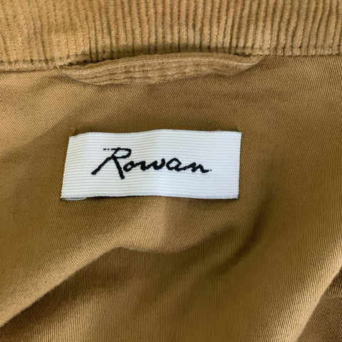 ROWAN Size M Tan Corduroy Cotton Metal Buttons Long Sleeve Shirt