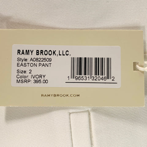 RAMY BROOK Size 2 Ivory Viscose Blend Tapered Zip Fly Dress Pants