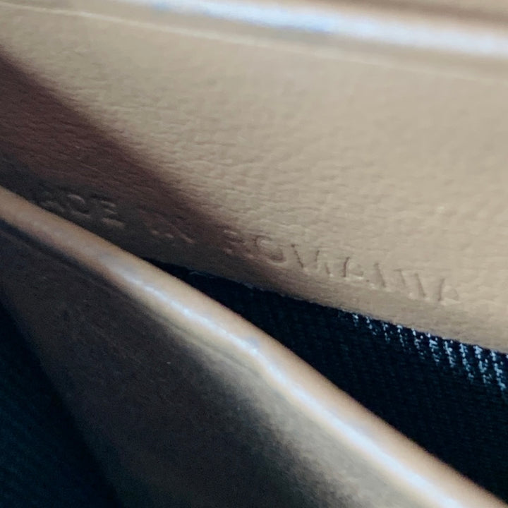 SMYTHSON OF BOND ST. Khaki Taupe Leather Wallet