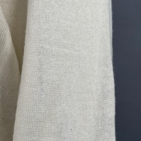 ESKANDAR Taille L Pull ample en tricot de lin et coton crème