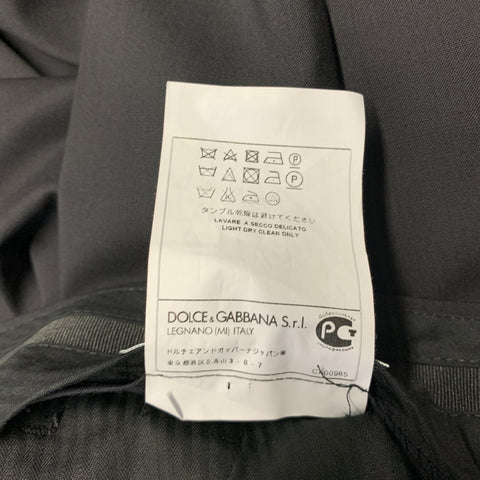 DOLCE & GABBANA Martini Size 42 Black Virgin Wool Double Breasted Crystal Accents 3 Piece Suit