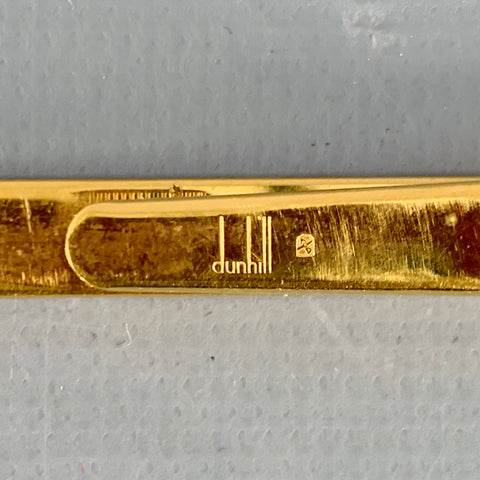 DUNHILL Vintage One Size Gold Embossed Metal Tie Clip