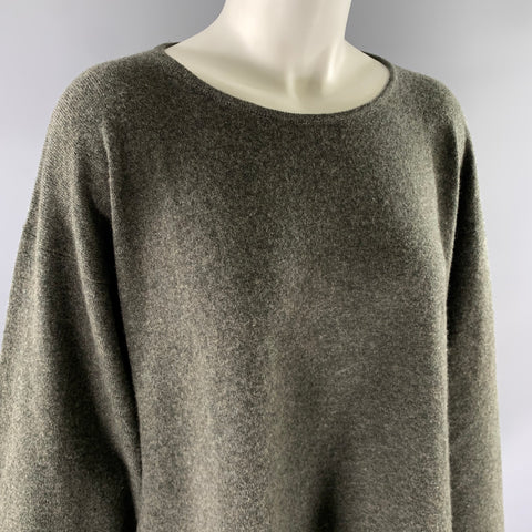 ESKANDAR Size M Grey Green Cashmere Sweater